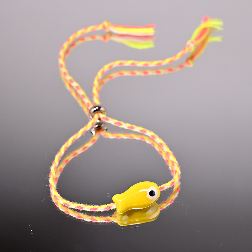 Ceramic Fish Bracelet Handwoven Cord Tibetan Braiding